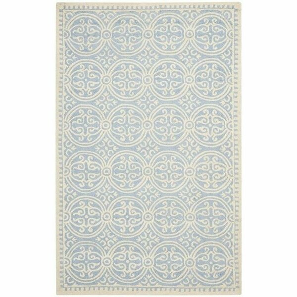 Safavieh 6 x 6 ft. Square Transitional Cambridge- Light Blue and Ivory Hand Tufted Rug CAM123A-6SQ